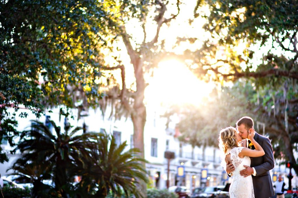 Bride and groom in Saint Augustine