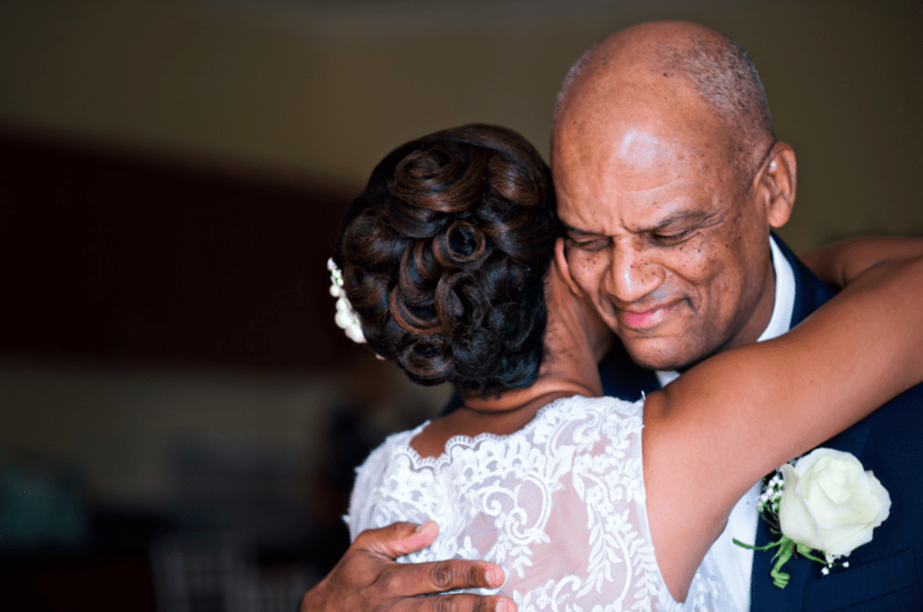 Emotional Father Daughter moment on wedding day