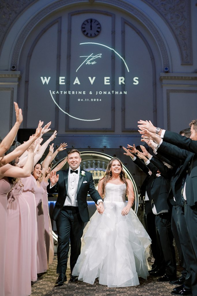 Wedding reception entrance from Vault