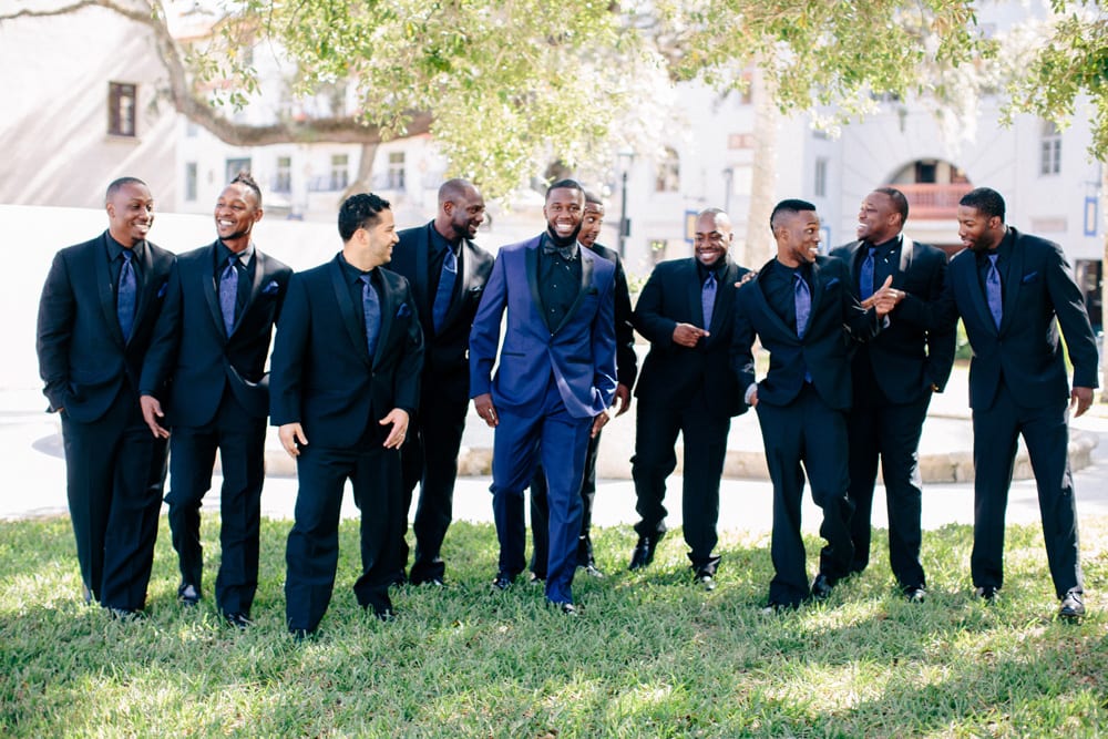 Groomsmen portraits for wedding at The Treasury on The Plaza St. Augustine