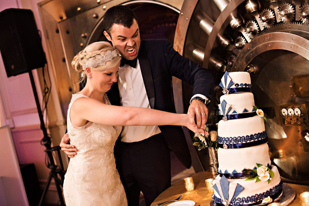 Cake cutting photo by Stout Photography