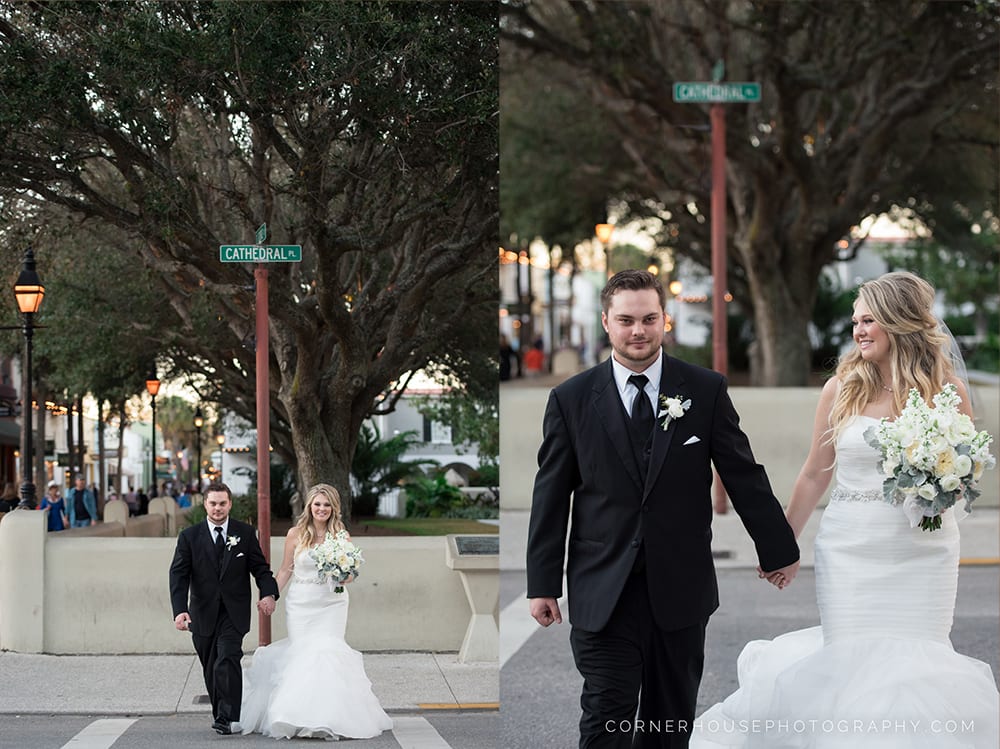 Bride and groom before wedding in St. Augustine