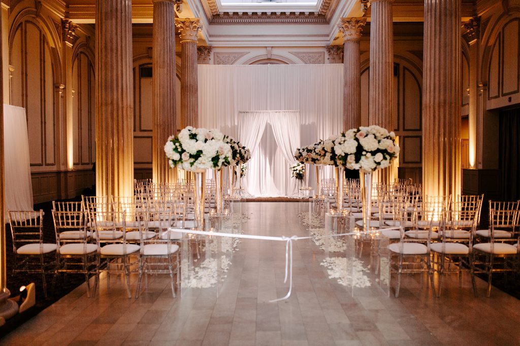 The Treasury on the Plaza set up for wedding ceremony