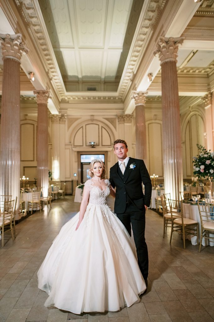 Bride in a classic ballgown for her wedding at The Treasury on the Plaza