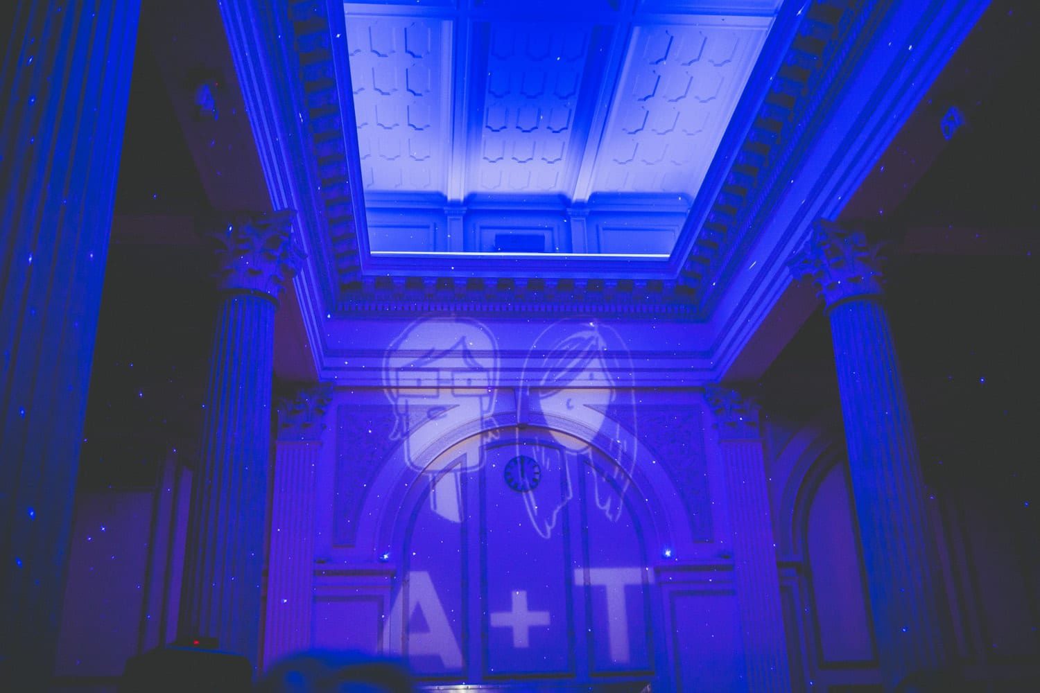 Wedding lighting projection | Modern St. Augustine Wedding at The Treasury on The Plaza