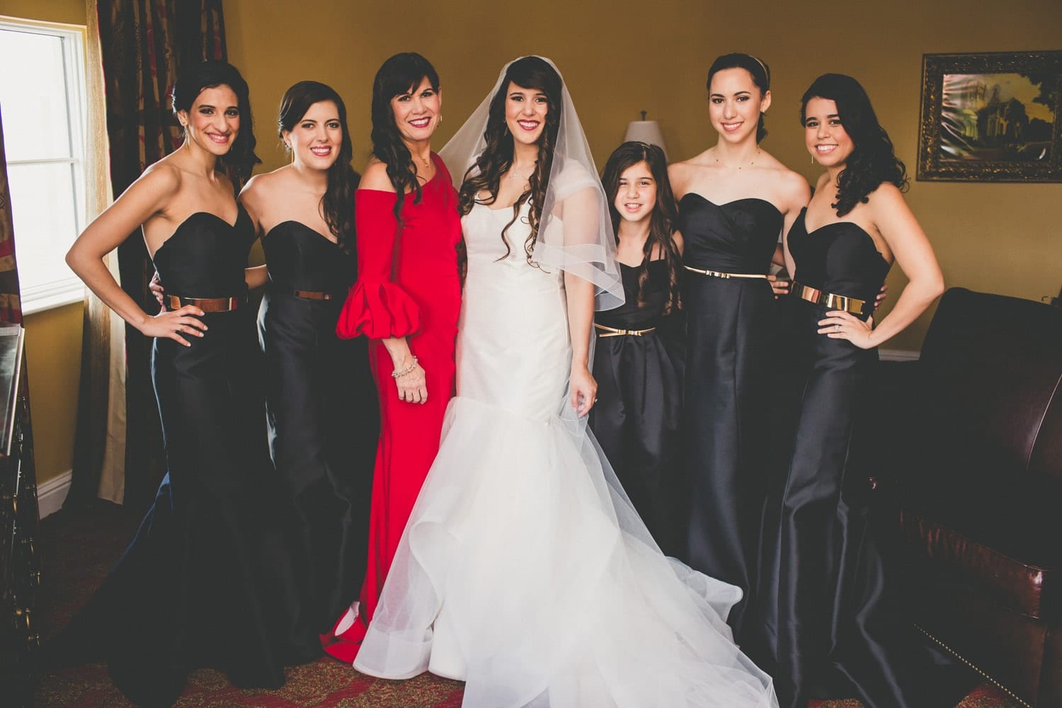 Bridesmaids Portrait | Modern Geometric Wedding in St. Augustine at The Treasury on The Plaza