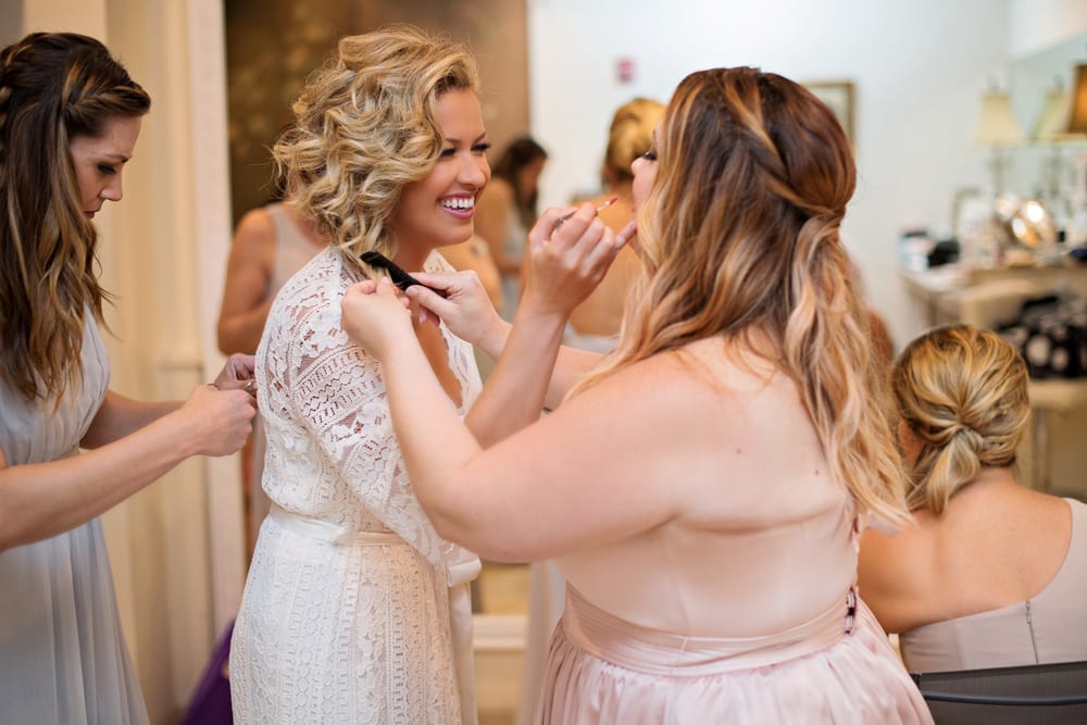 Hair and makeup in the Bridal Suite | A Romantic Modern Wedding At The Treasury on the Plaza, St. Augustine