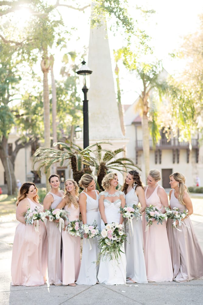 Bridesmaids Dresses | A Romantic Modern Wedding At The Treasury on the Plaza, St. Augustine