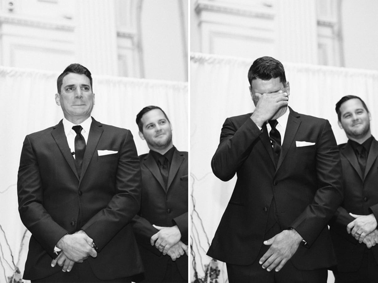 Groom Reactions | A Romantic Modern Wedding At The Treasury on the Plaza, St. Augustine