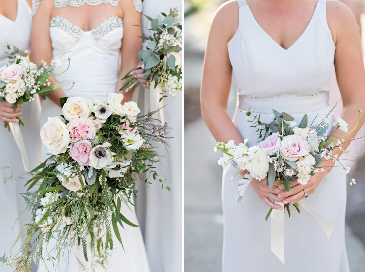 Bridal and Bridesmaid Bouquets | A Romantic Modern Wedding At The Treasury on the Plaza, St. Augustine