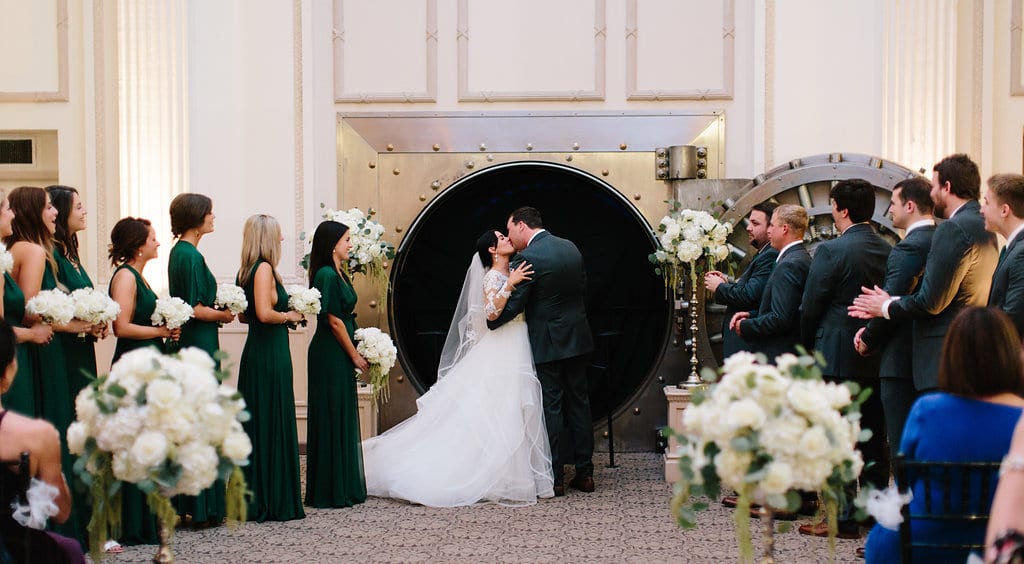 Wedding ceremony first kiss | Vault Wedding in St. Augustine Florida | Treasury Blog