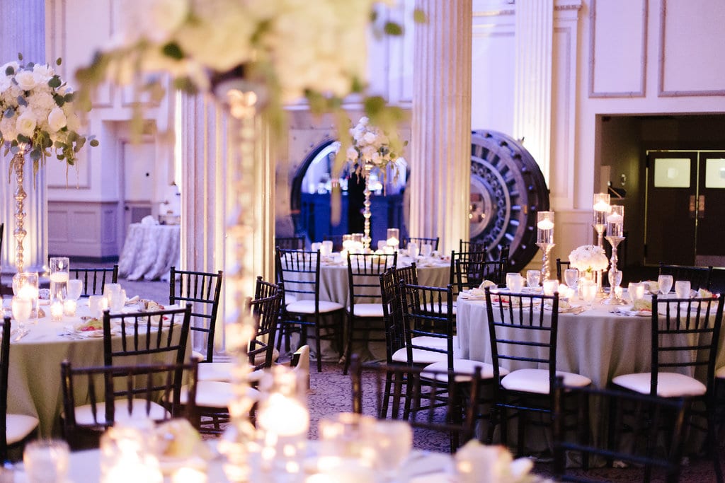 Purple wedding reception decor | Vault Wedding in St. Augustine, Florida | Treasury Blog
