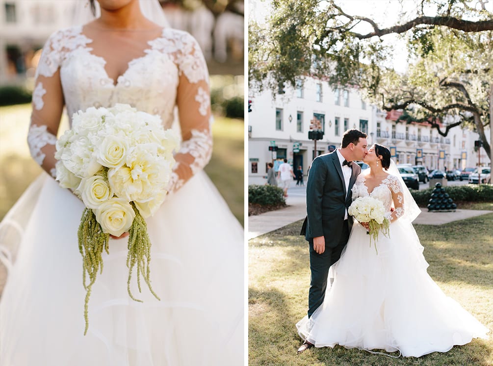 Bride and groom Plaza de la Constitucion | Vault Wedding in St. Augustine, Florida | Treasury Blog