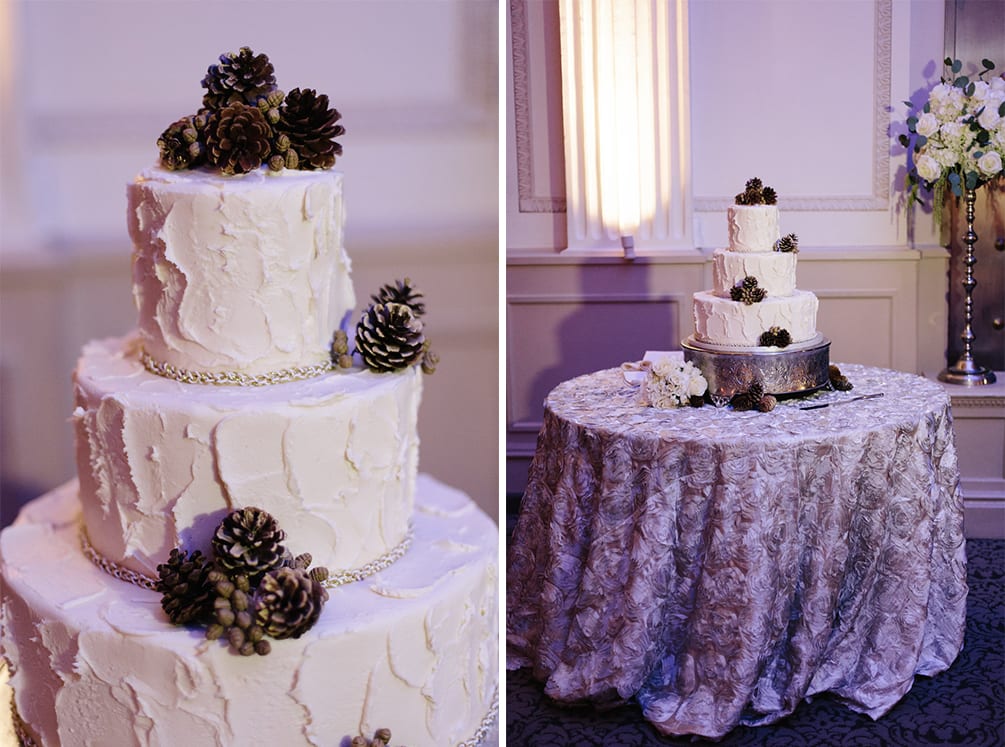 Pine cone wedding cake | Vault Wedding in St. Augustine, Florida | Treasury Blog
