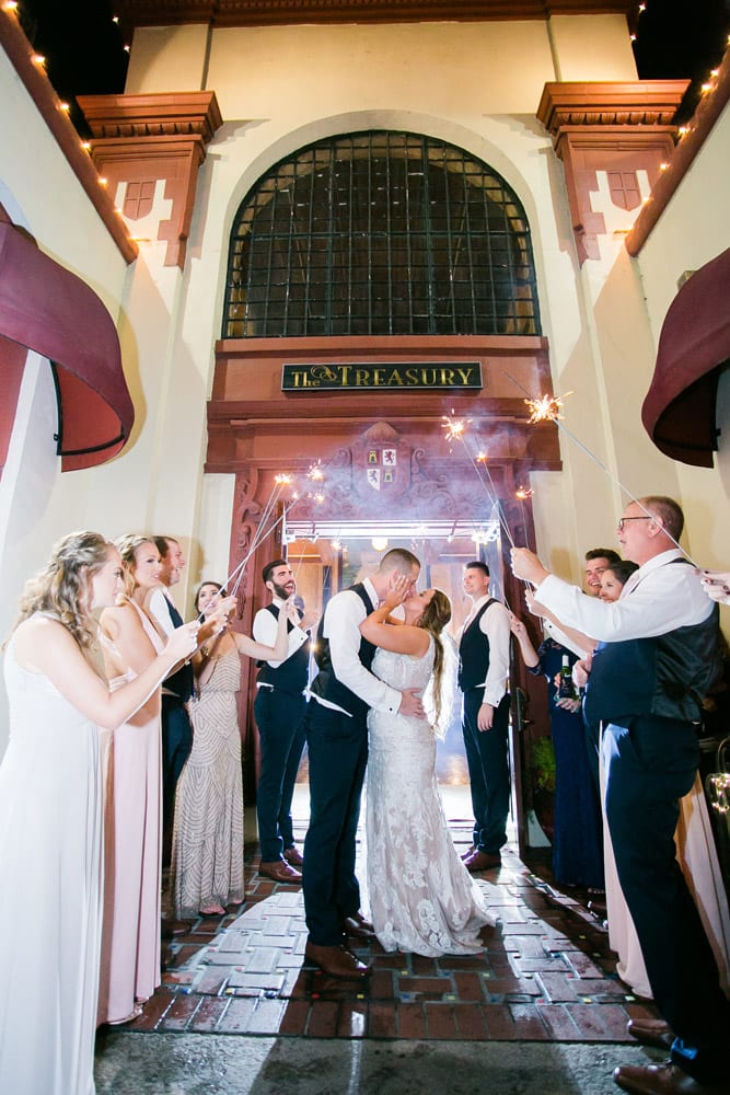 Grand Exit | Kara + Kyle | A Local St. Augustine Love Story at The Treasury on the Plaza