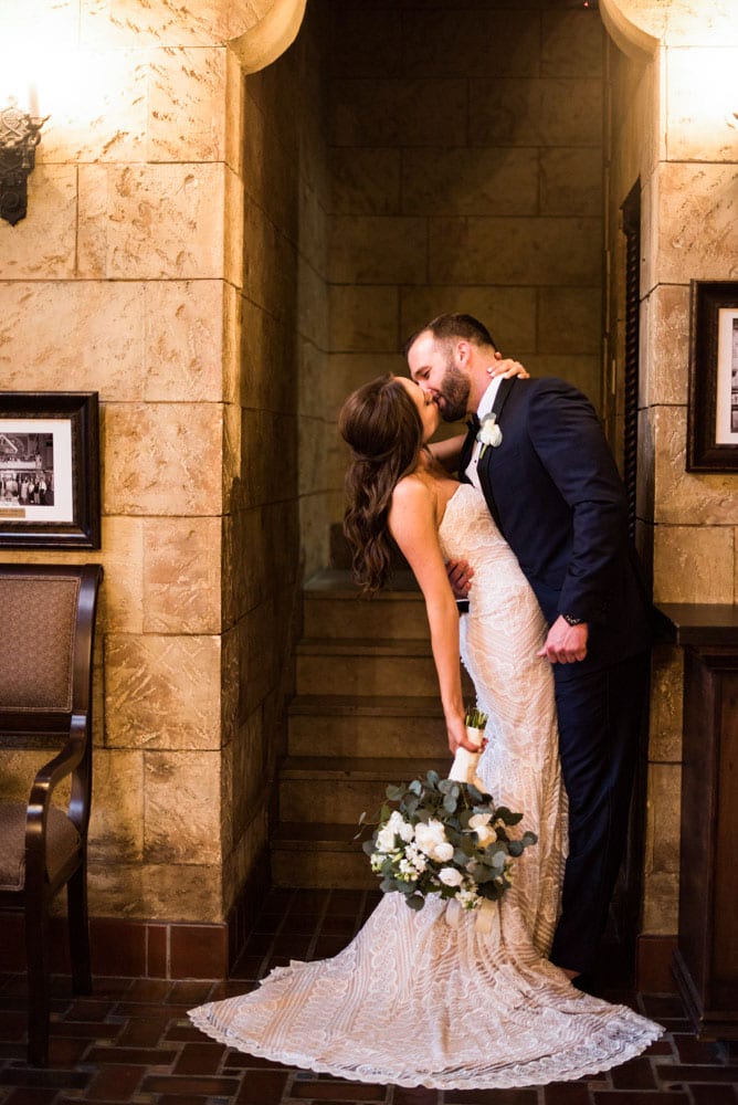 Husband and wife kiss | A Simple White Wedding in St. Augustine | Mackenzie + Nick