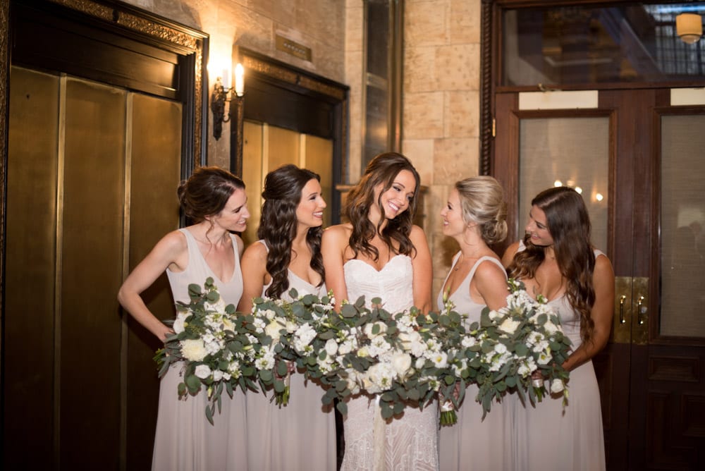 Bridal party portraits in Treasury on the Plaza lobby | An Intimate Wedding in St. Augustine | Mackenzie + Nick