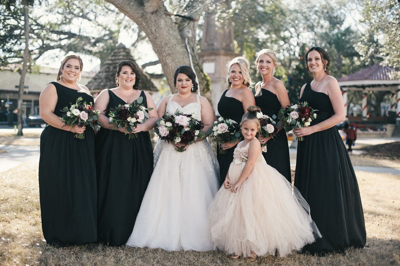 florida winter wedding | bridal party in downtown st augustine