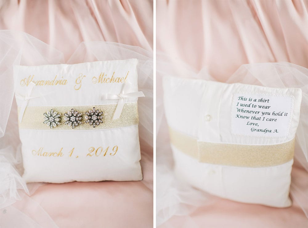 Custom Wedding Pillow with Quote | Alex + Michael | High School Sweethearts Tie the Knot at The Treasury on the Plaza 
