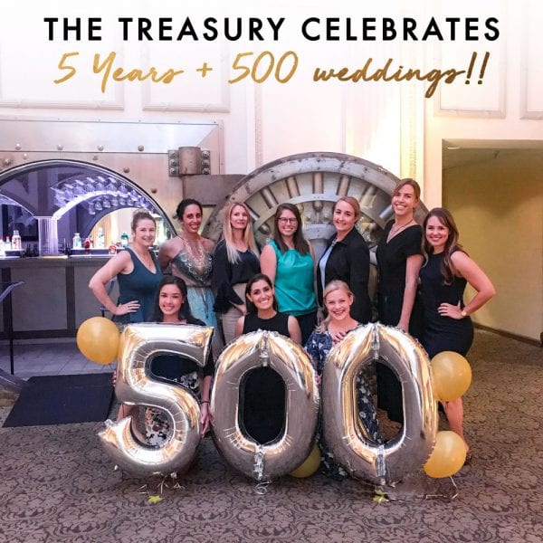 The Treasury on the Plaza Celebrates 5 years and 500 Weddings! Featured Image