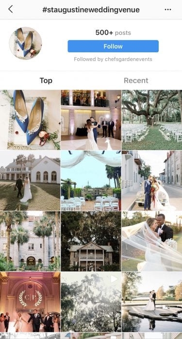 instagram Hashtag Search #staugustineweddingvenue