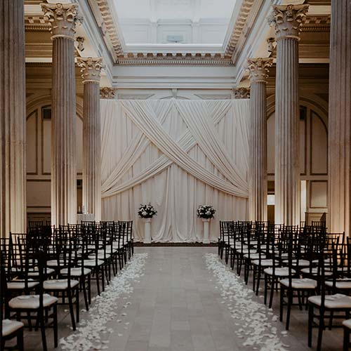 St Augustine Wedding Venues | Wedding Ceremony backdrop at The Treasury on the Plaza