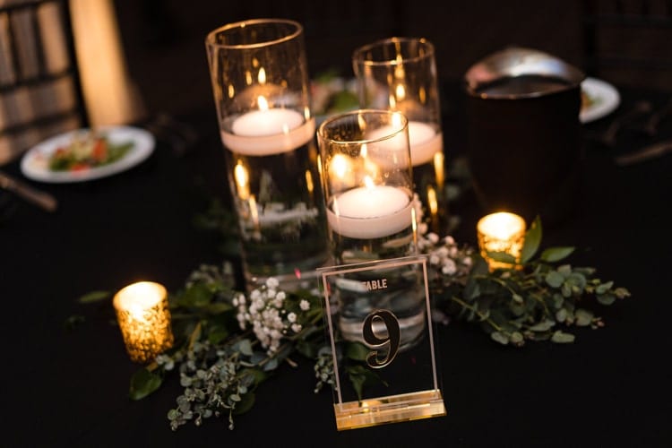 Simple wedding decorations with candles