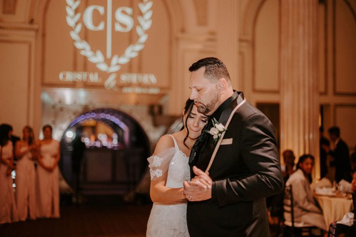 father daughter dance | Glam Wedding with a Rock and Roll Surprise at The Treasury | Cristal + Steven