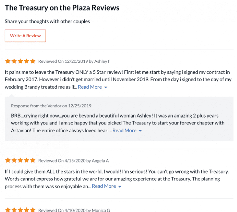 Wedding Venue Reviews on The Knot