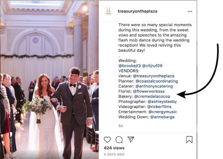 Instagram Captions | Tagging wedding vendors