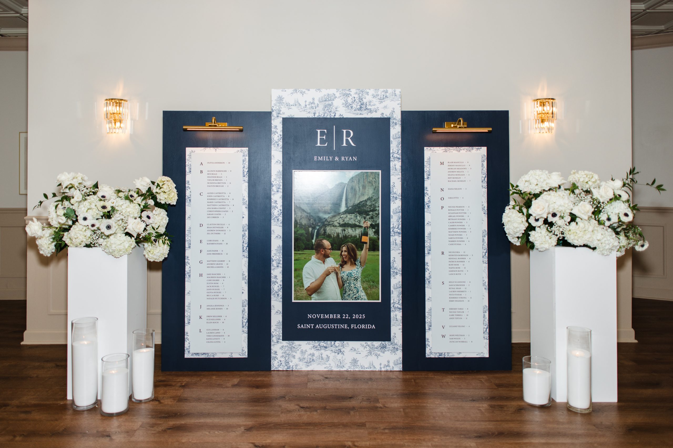 Emily and Ryan's seating chart
