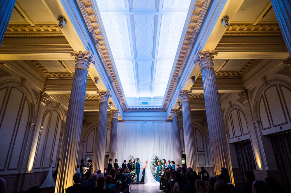 Uplighting transforms the look of our historic wedding venue