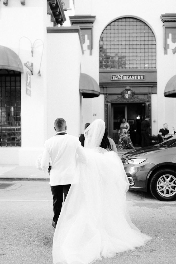 Classic black and white wedding at The Treasury in St. Augustine