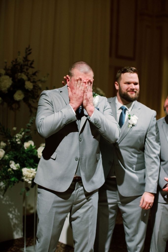 Matt cries watching his bride walk down the aisle