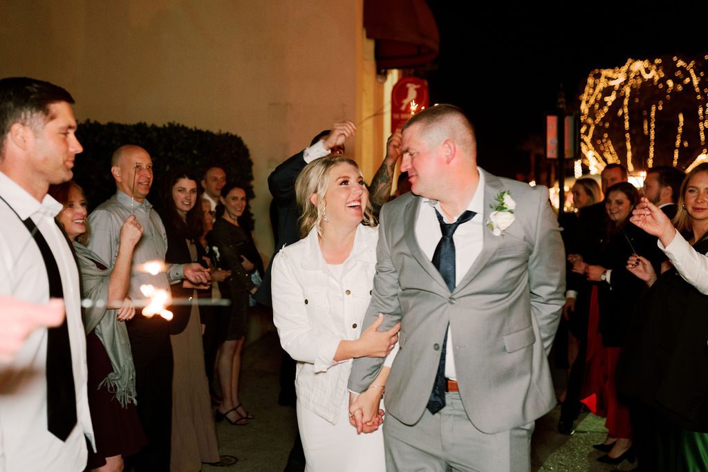 Matt and Jess's sparkler exit