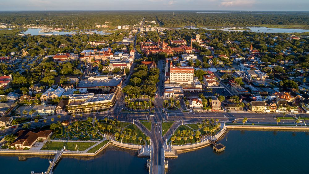 Aerial photo of downtown St. Augustine