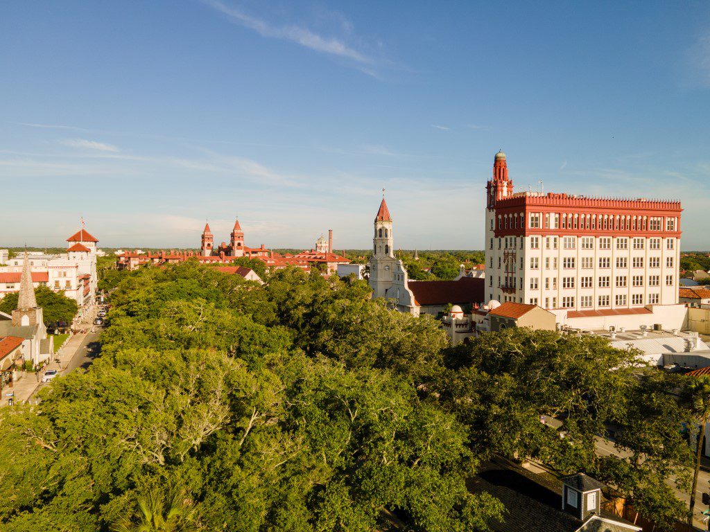 aerial view of downtown St. Augustine