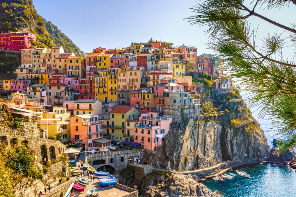 colorful houses in the Amalfi Coast of Italy
