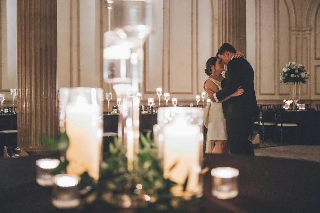 Kathryn and Britt shared a private last dance in empty reception venue