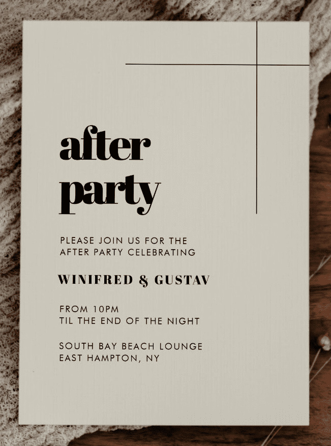 wedding after party invitation