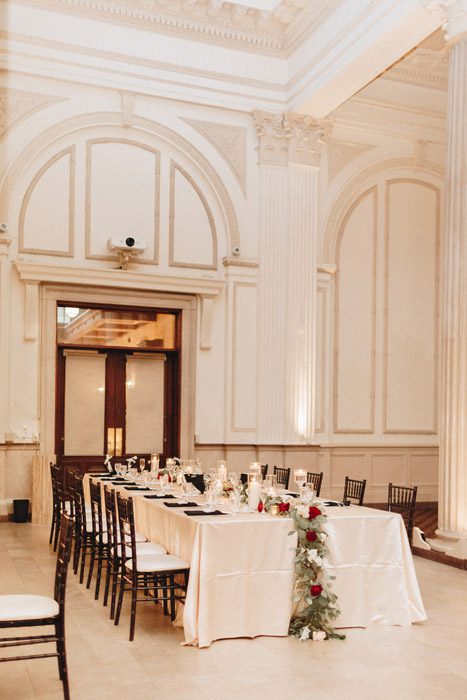 anquet tables mimic the look of the long tables in the Hogwarts Great Hall