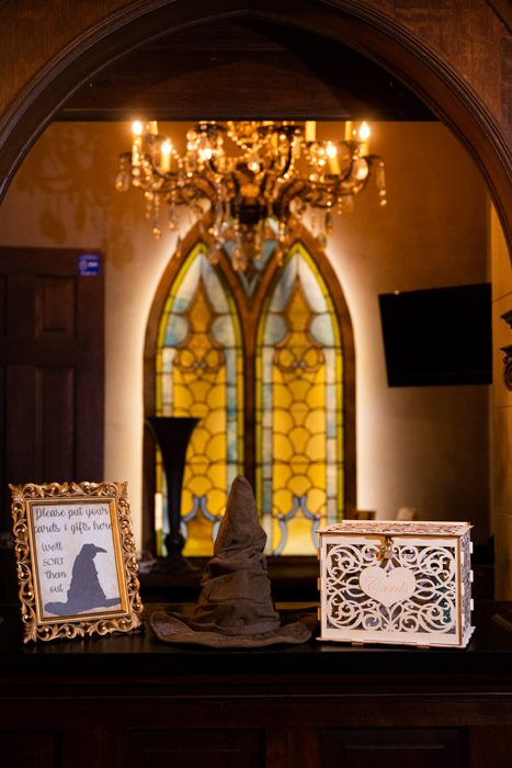 Sorting hat wedding signage