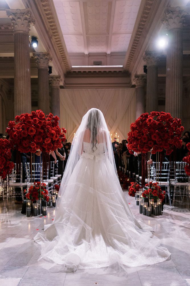 Bride walking down aisle