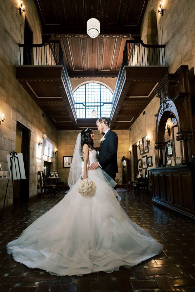 Bride and Groom in Foyer