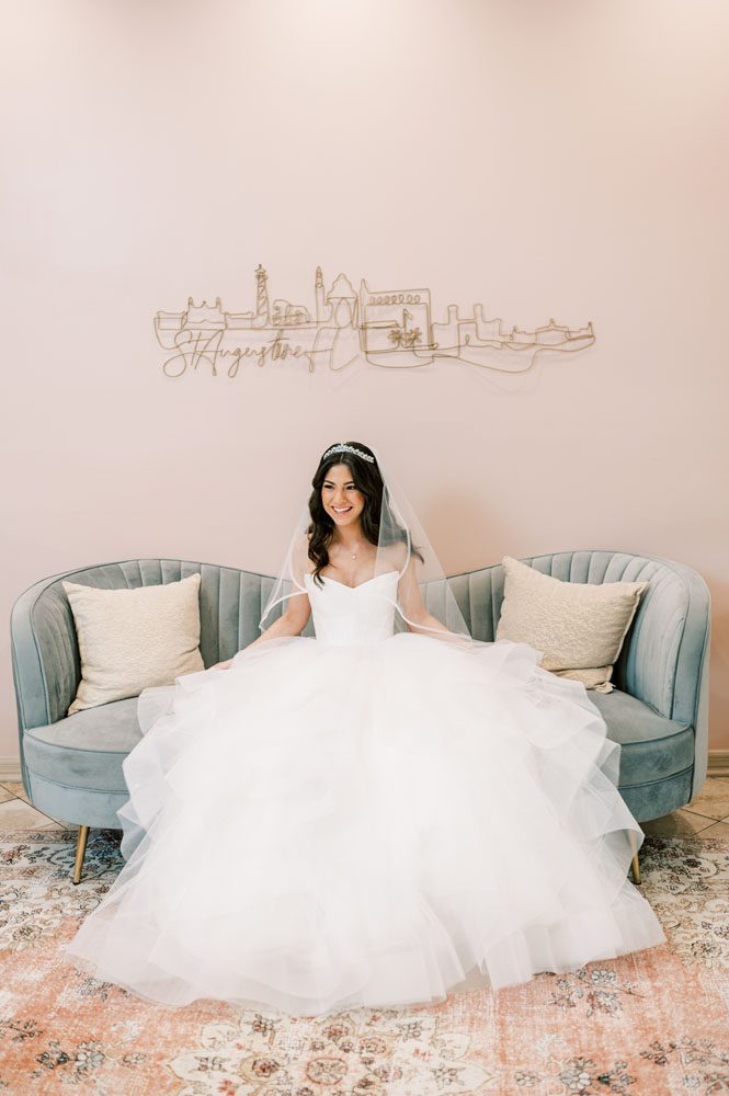 Bride in getting ready suite