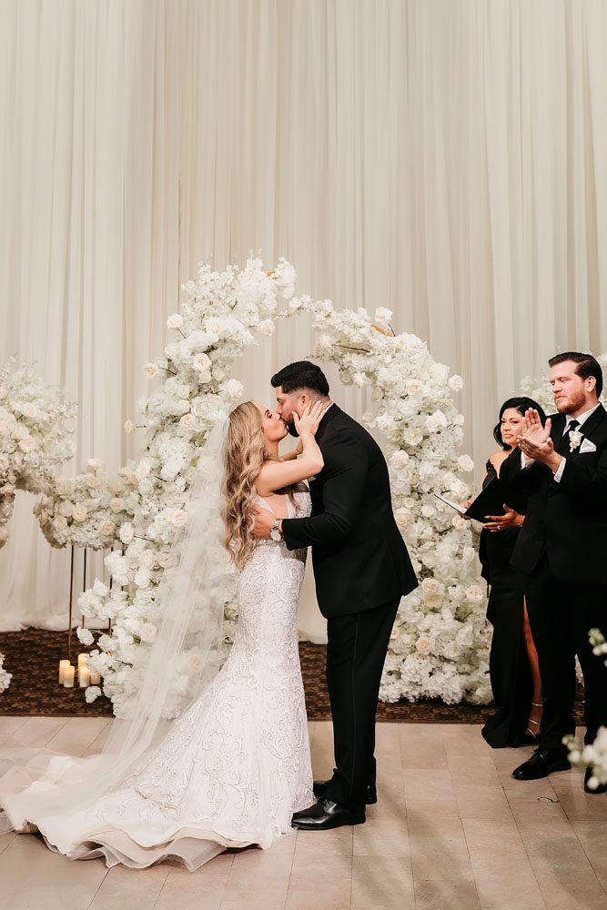 Ceremony Kiss at Altar