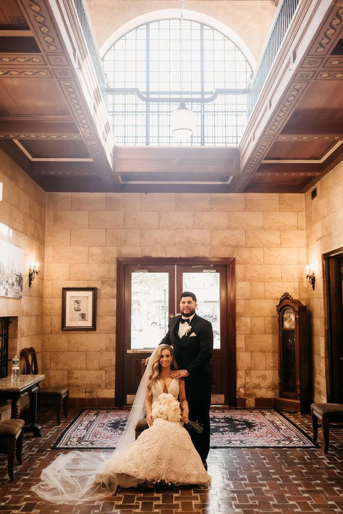 Bride and Groom in Grand Foyer