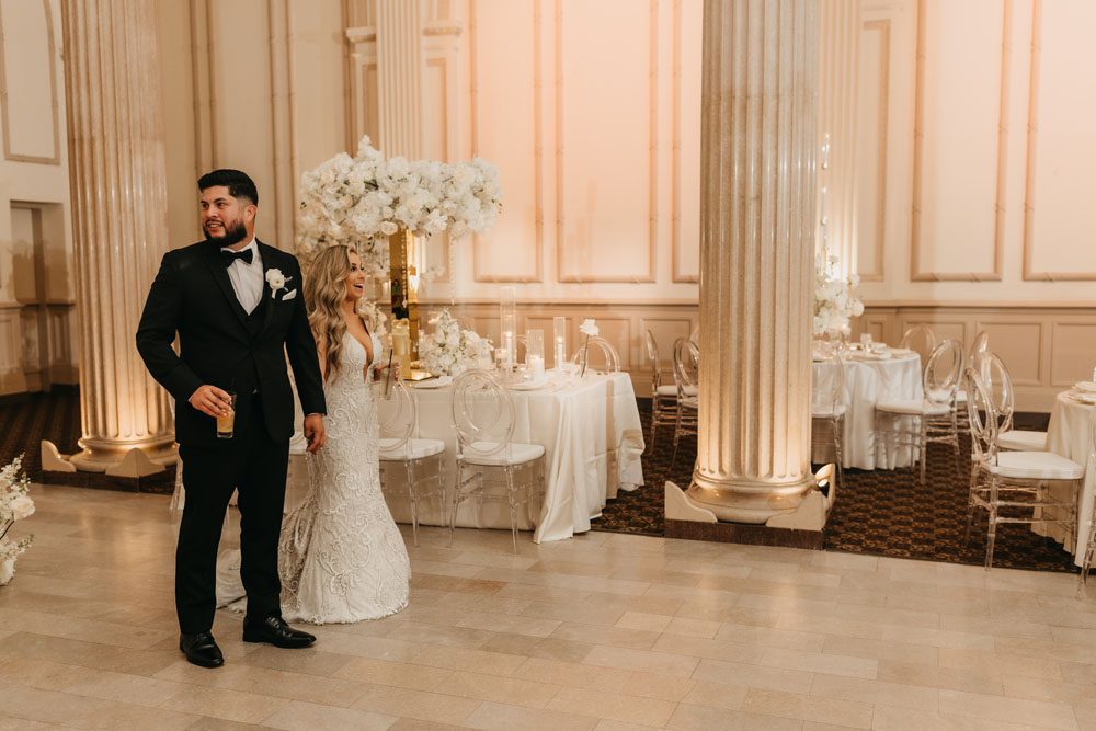 Couple Private First Look of Reception