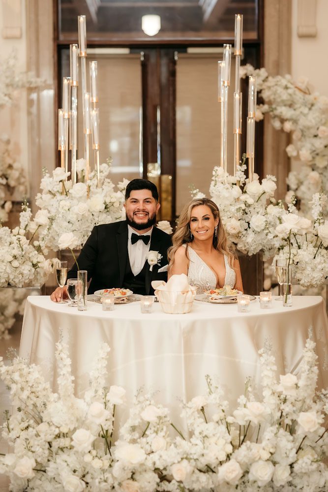 Couple at sweetheart Table