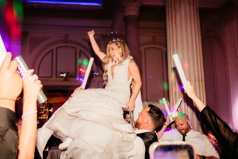 Dancing at the Reception Bride in Chair